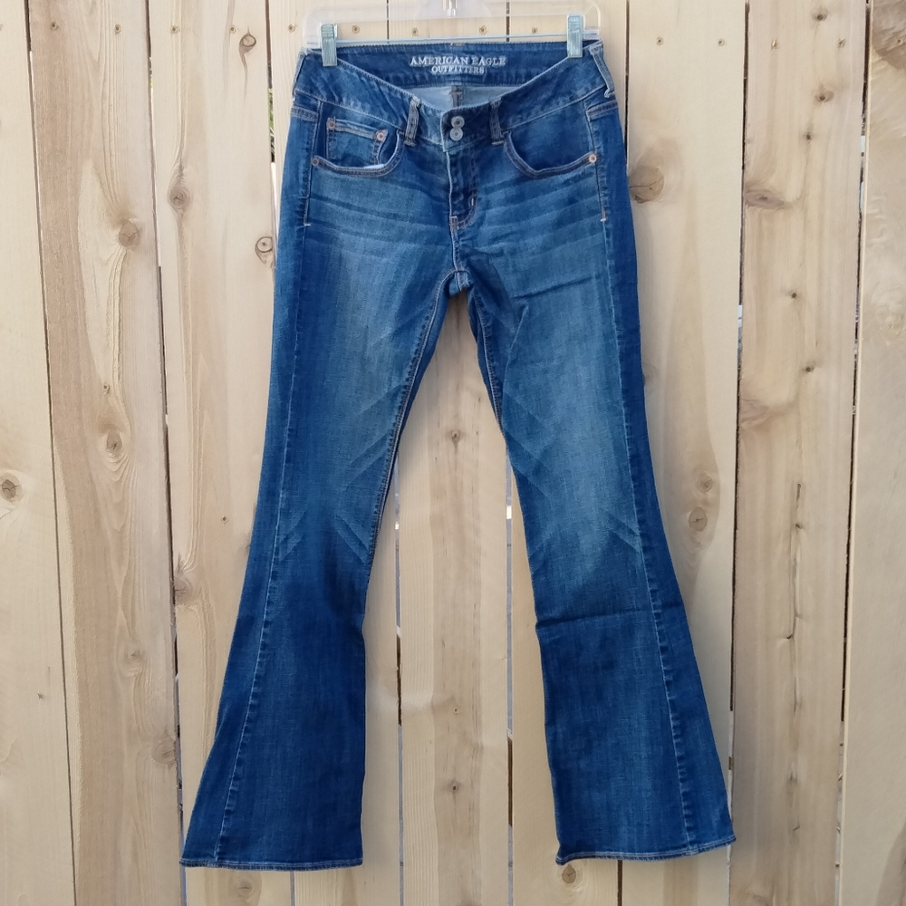 American Eagle Artist Super Stretch Flare Blue Jeans Women's Size 6 Dark Wash